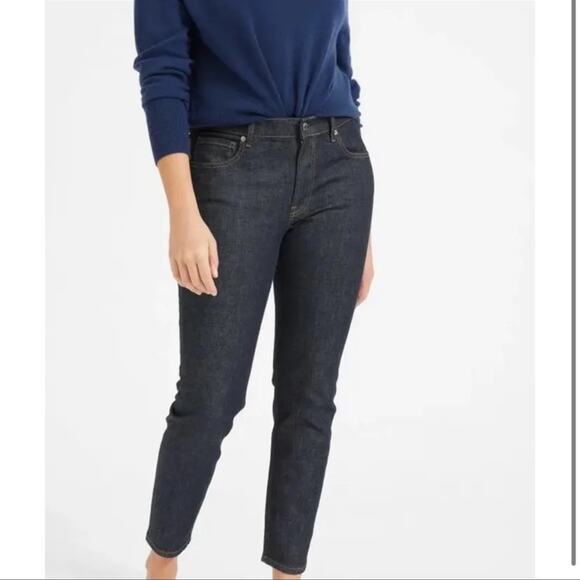 Everlane Jeans Womens 27 Ankle Blue Skinny Mid Rise Dark Wash Classic Preppy - Picture 1 of 13